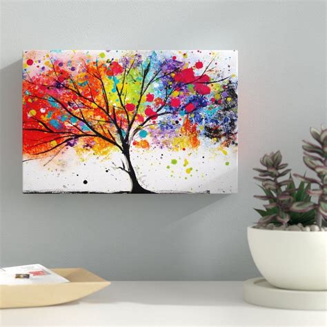 Image result for modern art tree painting | Floral painting, Rainbow ...