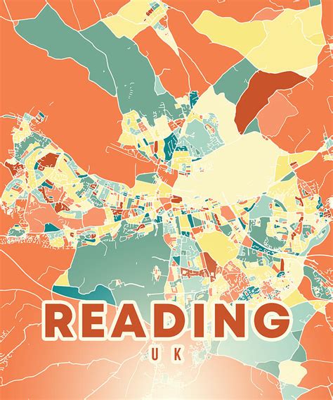 Reading UK Map Digital Art by Alexandru Chirila - Pixels