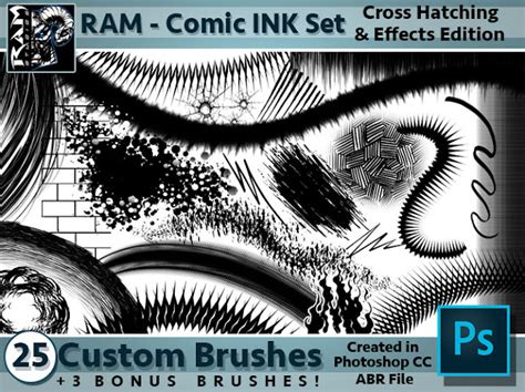 Ram Studios Comics: Comic Book Inking Brushes for Photoshop CC by RAM