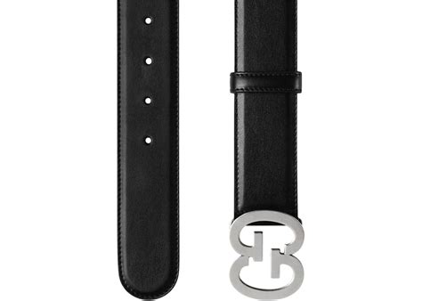 Gucci GG Buckle Wide Belt Black in Leather with Palladium-tone - US