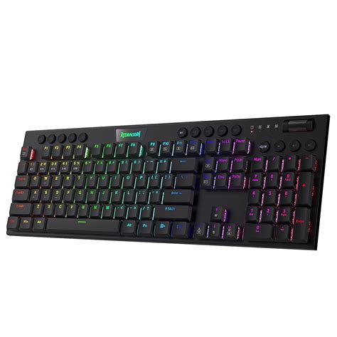 Redragon K618 Horus Wireless RGB Mechanical Keyboard, Bluetooth/2.4Ghz/Wired Tri-Mode Ultra-Thin ...