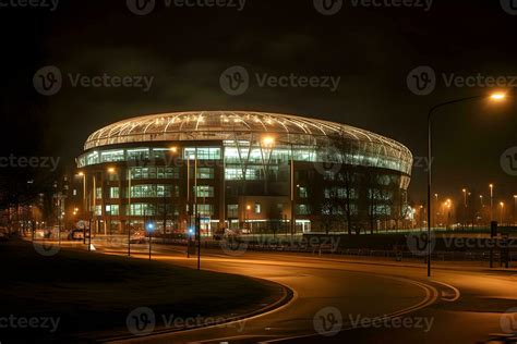 view of football stadium building at night ,soccer stadium at night ...