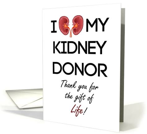 Thank You Organ Donor Kidney Gift of Life Minimalist card (1465776)