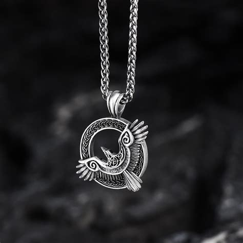 Celtic Knot Raven Pure Tin Viking Necklace – GTHIC