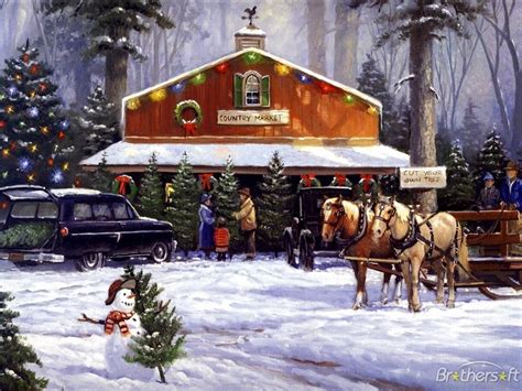 Holiday Tradition by George Kovach * Cut Your Own Christmas Tree Farm Merry Christmas Images ...