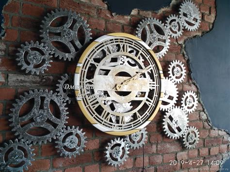 Large wall clock "Steampunk" with rotating gears – купить на Ярмарке Мастеров – AG59RCOM ...