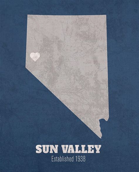 Sun Valley Nevada City Map Founded 1938 University of Nevada Color ...