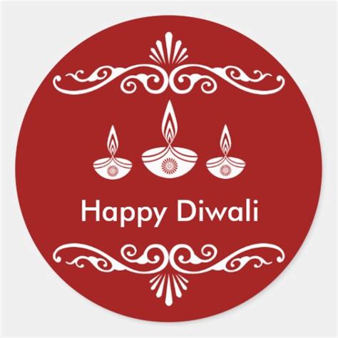 Personalized Decorative Diwali Design Classic Round Sticker | Zazzle