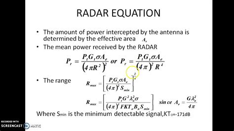 Radar Range Equation - YouTube