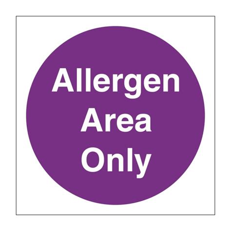 Allergen Area Only Sign - Aston Safety Signs