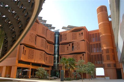 Building and courtyard of the Masdar Institute of Science and Technology in Masdar City in Abu ...