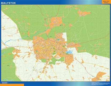 Bialystok wall map Poland | Largest maps of the world. Our big collection