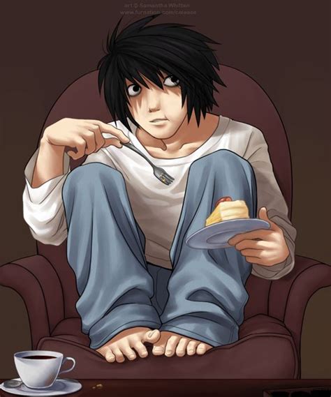 L and his cake by celesse on DeviantArt | Death note l, Anime chibi ...