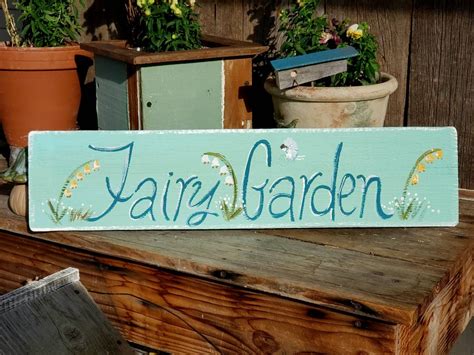 Wood garden signs,rustic home decor,fairy garden decor,outdoor garden sign,personalized garden ...