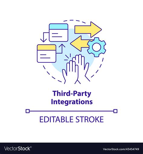 Third party integrations concept icon Royalty Free Vector