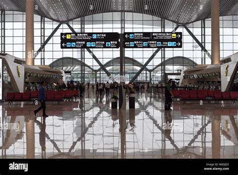 Interior view of the Terminal 2 of Guangzhou Baiyun International ...