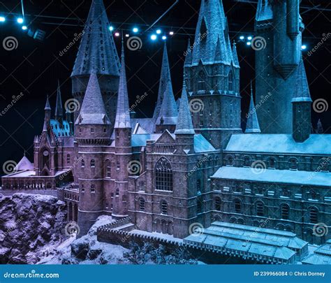 Hogwarts Castle in the Snow at the Making of Harry Potter Studio Tour Editorial Stock Image ...