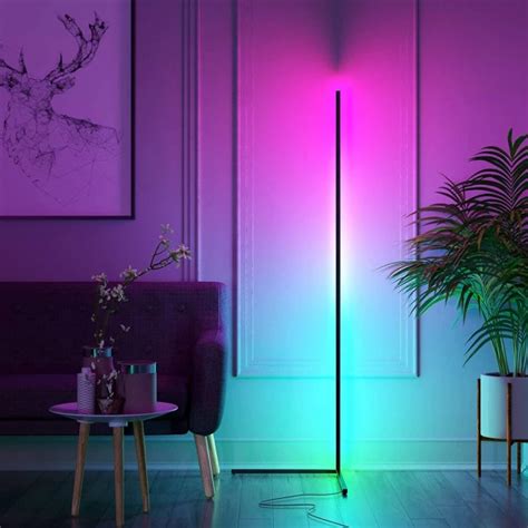 LED Corner Floor Lamp, RGB+Warm Color Changing Ambient | Slicier