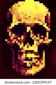 Pixel Art Skull Background Stock Illustration 2285399147 | Shutterstock