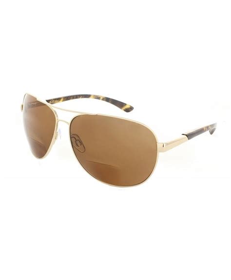 Polarized Aviator Bifocal Sunglasses Sun Reader for Men and Women - Gold - C017AAIRMWI