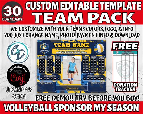 Volleyball Sponsor My Season – C and D Designs Co Shop