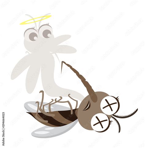 Vector Mosquito Cartoon Character design,Dead and Killed Concept,Cute and Funny style. Stock ...