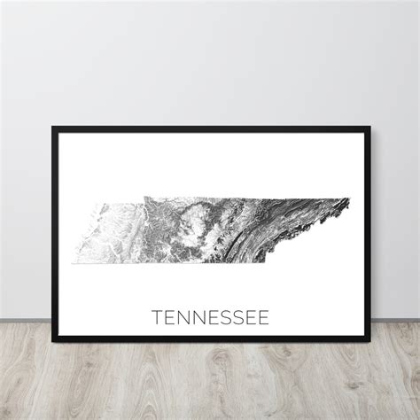 Tennessee Topographic Map, Map of Tennessee, Tennessee Decor, Tennessee ...