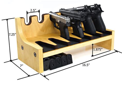 Quality Rotary Gun Racks, quality Pistol Racks - Gun Rack - 6 Gun Pistol Rack w/Magazine Storage