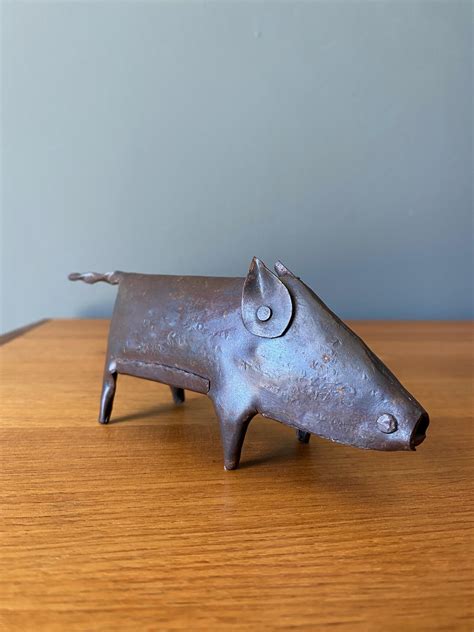 Vintage Metal Animal Sculpture For Sale at 1stDibs