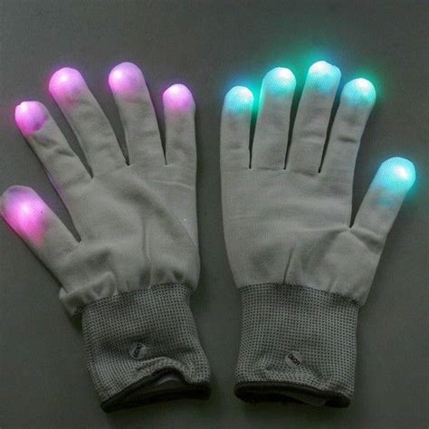 LED Light Up Gloves Available in Black and White | Led gloves, Rave light, Gloves