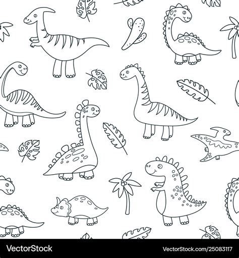 Cute Dinosaur Outline