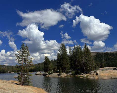 Summer Clouds, Lake Alpine, CA - Afternoon thunderstorms begin to form in the distance and are ...