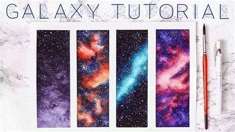 4 WAYS TO PAINT A WATERCOLOUR GALAXY | TUTORIAL - YouTube