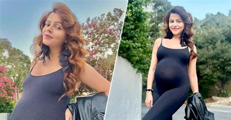 Preggers Rubina Dilaik Flaunts Her Baby Bump In A Black Body-hugging ...