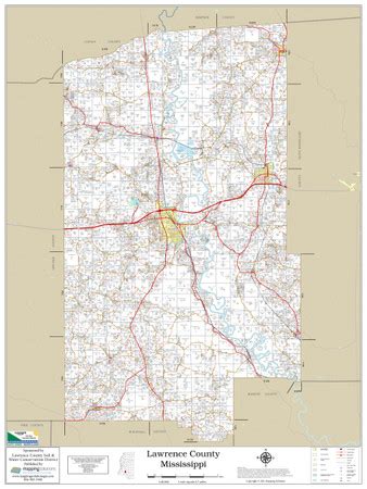 Lawrence County Mississippi 2021 Wall Map | Mapping Solutions