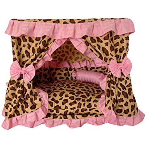 Princess Leopard Print Pink Ruffle Pet Dog Handmade Bed House 1 Candy Pillow (M) * Learn more by ...