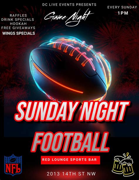 SUNDAY NIGHT FOOTBALL DC, Red Lounge Bar & Grill, Washington, 3 December 2023 | AllEvents.in