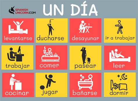 Rutina diaria en español - actividades de gramática