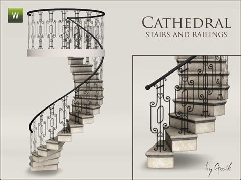 The Sims Resource - Cathedral spiral stairs and railings