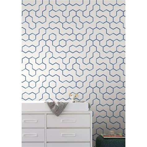 RoomMates Blue Open Geometric Peel & Stick Wallpaper - Walmart.com - Walmart.com