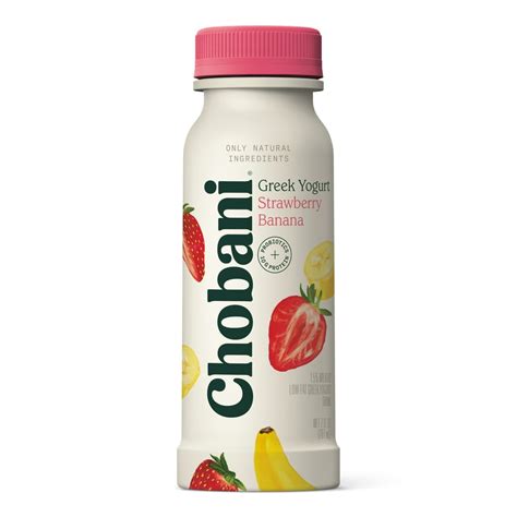 Chobani Greek Yogurt Drink with Probiotics, Strawberry Banana 7 oz ...