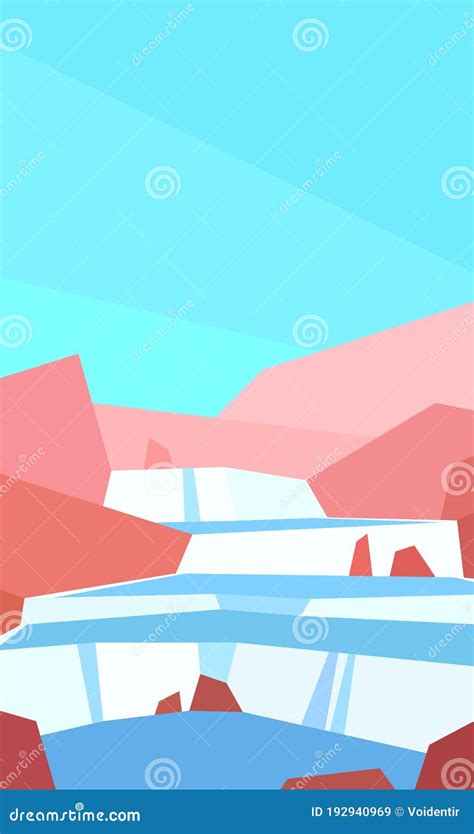 Low poly waterfall stock vector. Illustration of desert - 192940969