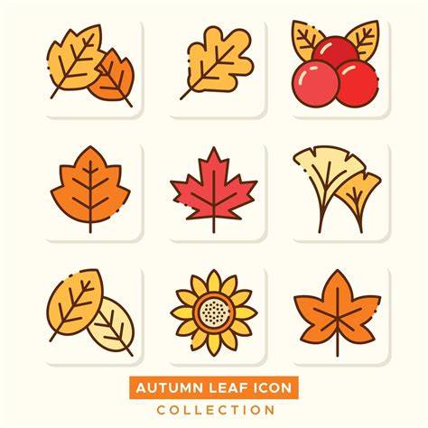 Autumn Leaf Icon Collection 3030588 Vector Art at Vecteezy