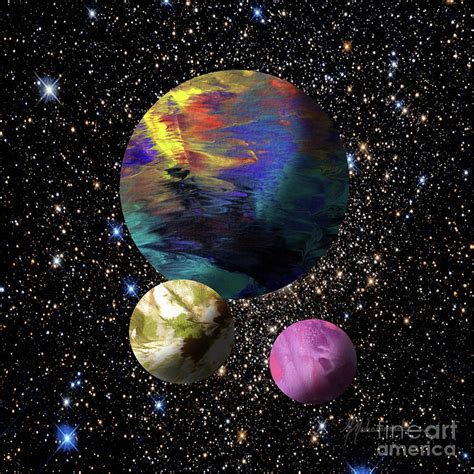 XO Planets 3 Mixed Media by Marcella Muhammad - Pixels