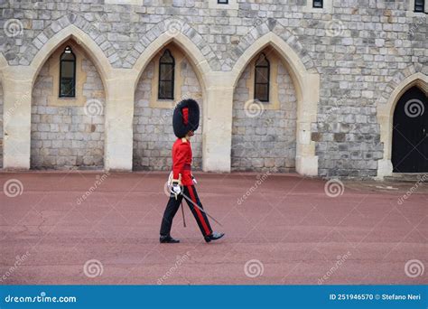 A Moment of the Changing of the Guard at Windsor Castle, England ...