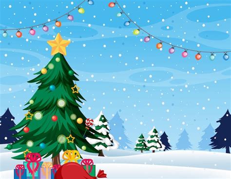 Premium Vector | Merry Christmas background template with Christmas tree