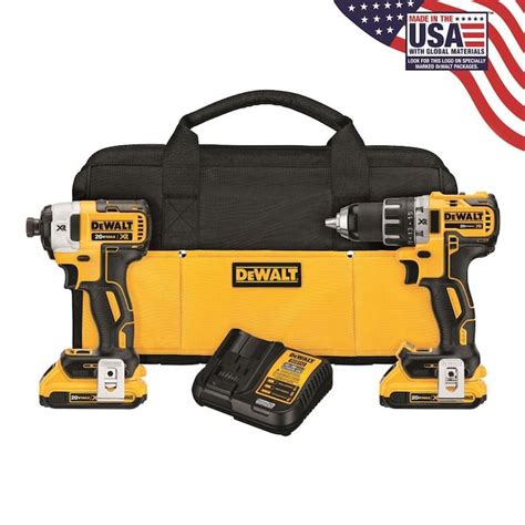 DEWALT XR 2-Tool 20-Volt Max Brushless Power Tool Combo Kit with Soft ...