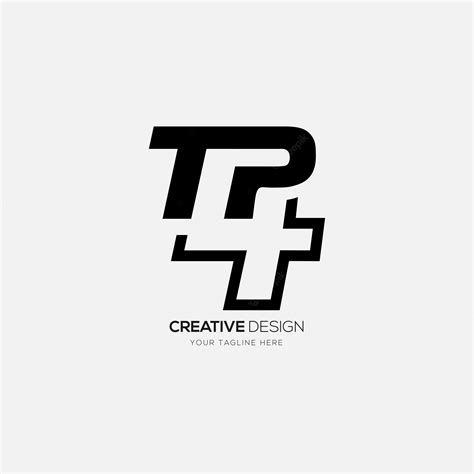 Premium Vector | Creative letter t p 4 negative space logo design concept