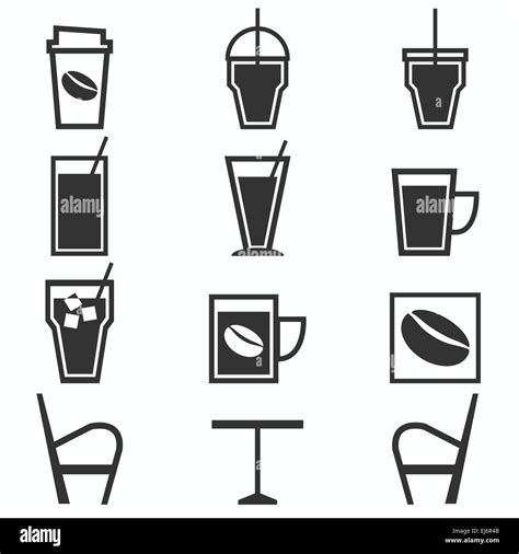 Coffee drinks icons in coffee shop on white background, stock vector Stock Vector Image & Art ...