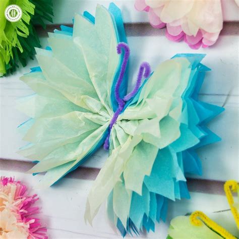 Tissue Paper Butterflies - Fun Paper Craft DIY | Paper butterfly crafts, Paper flowers diy ...